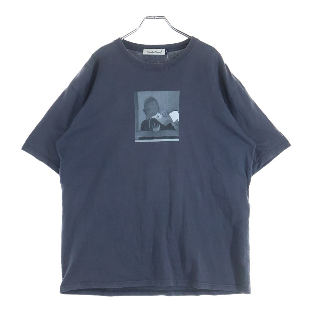 UNDERCOVER(アンダーカバー) Helen Verhoeven 袖刺繍 クルーネック半袖Tシャツカットソー ネイビー UC1D3813