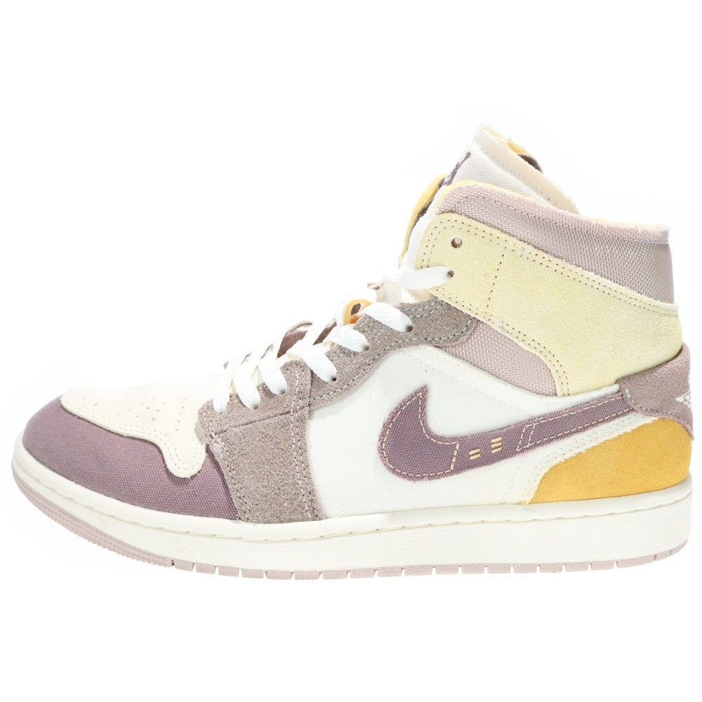 NIKE(ナイキ) Air Jordan 1 Mid SE Craft Inside Out エアジョーダン1 クラフト インサイドアウト ミッドカットスニーカー ホワイト/ブラウン US9/27cm DM9652-102
