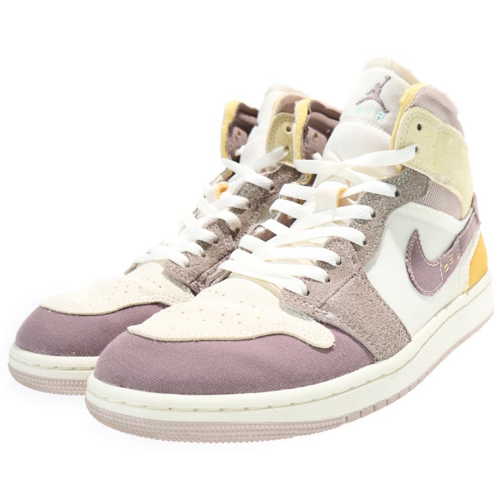 NIKE(ナイキ) Air Jordan 1 Mid SE Craft Inside Out エアジョーダン1 クラフト インサイドアウト ミッドカットスニーカー ホワイト/ブラウン US9/27cm DM9652-102