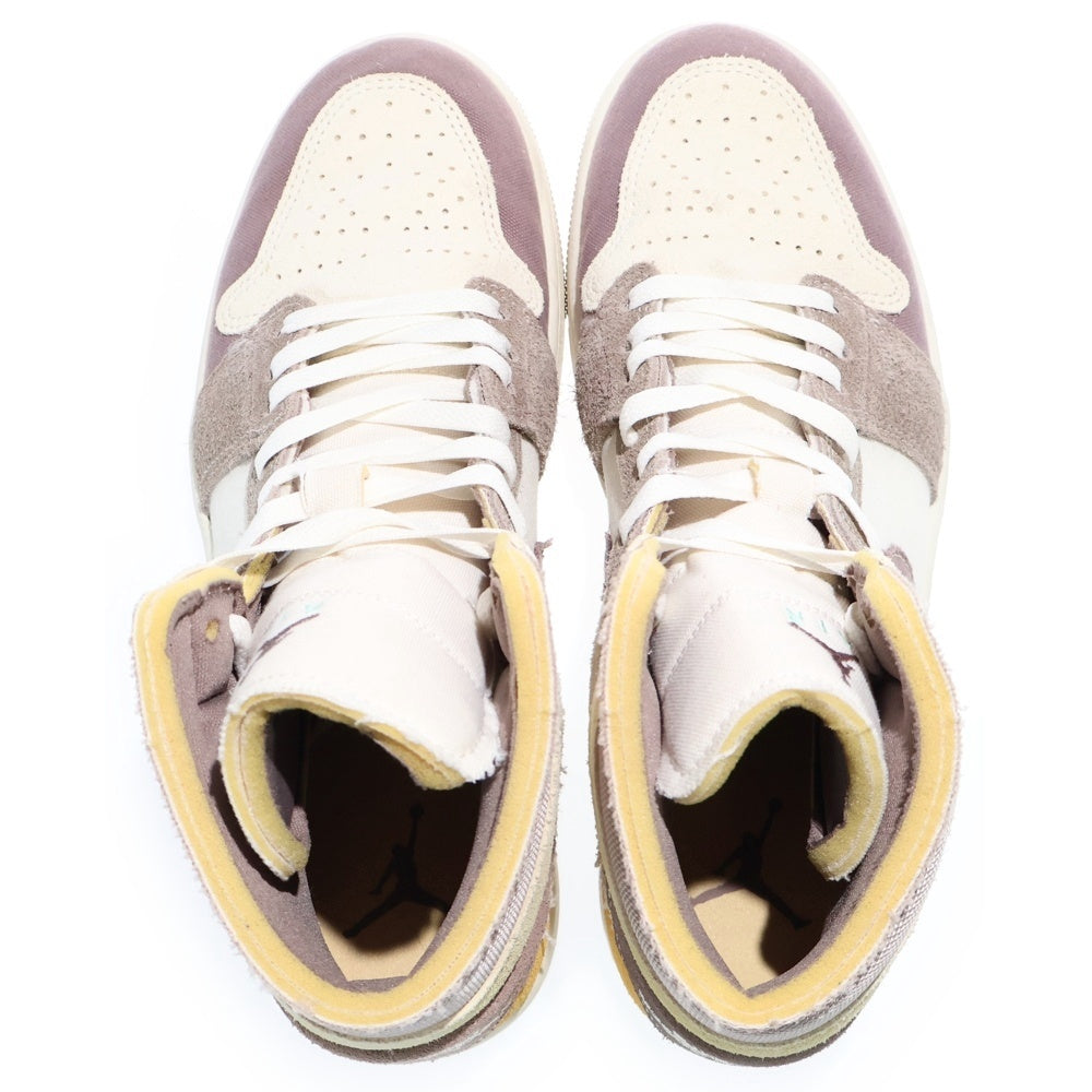 NIKE(ナイキ) Air Jordan 1 Mid SE Craft Inside Out エアジョーダン1 クラフト インサイドアウト ミッドカットスニーカー ホワイト/ブラウン US9/27cm DM9652-102