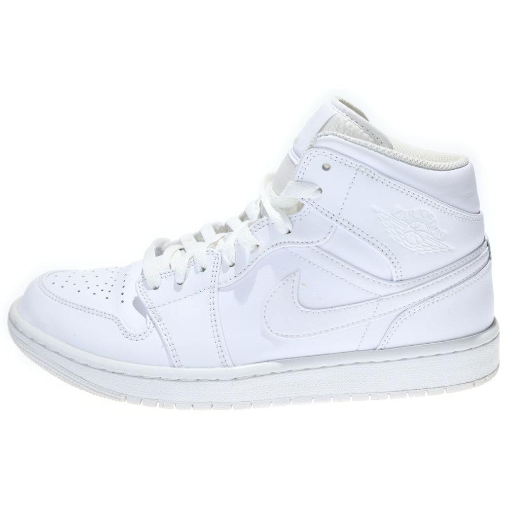 NIKE(ナイキ) Air Jordan 1 Mid Triple White エアージョーダン1 トリプル ミッドカットスニーカー ホワイト US9/27cm 554724-136
