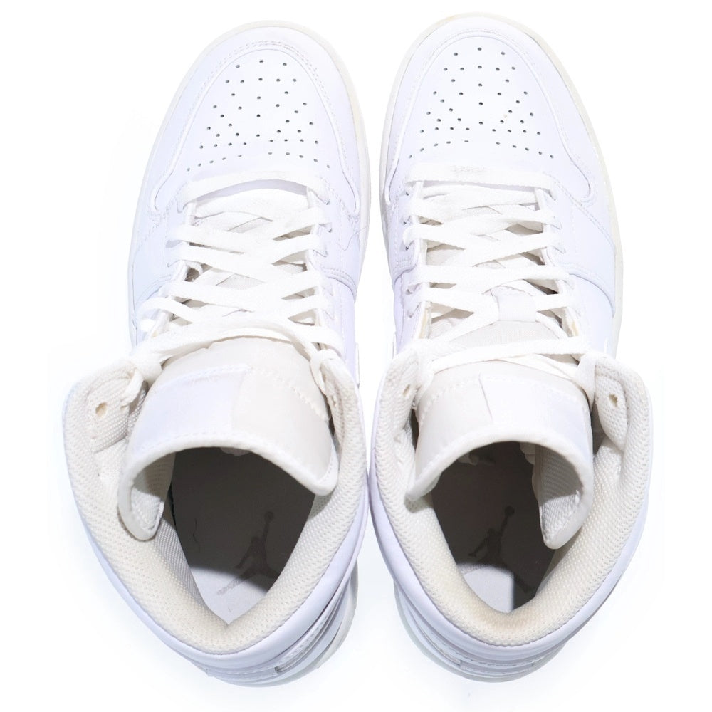 NIKE(ナイキ) Air Jordan 1 Mid Triple White エアージョーダン1 トリプル ミッドカットスニーカー ホワイト US9/27cm 554724-136