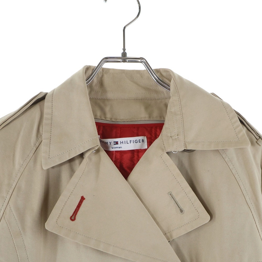 TOMMY HILFIGER(トミーヒルフィガー) ダブルボタン ライナー付き ショートトレンチコート レディース ベージュ