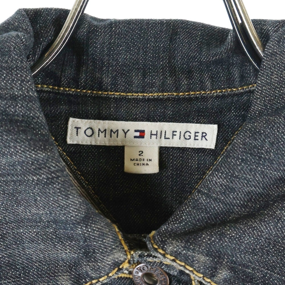 TOMMY HILFIGER(トミーヒルフィガー) フロントボタン ダメージ加工 デニムジャケット レディース インディゴ