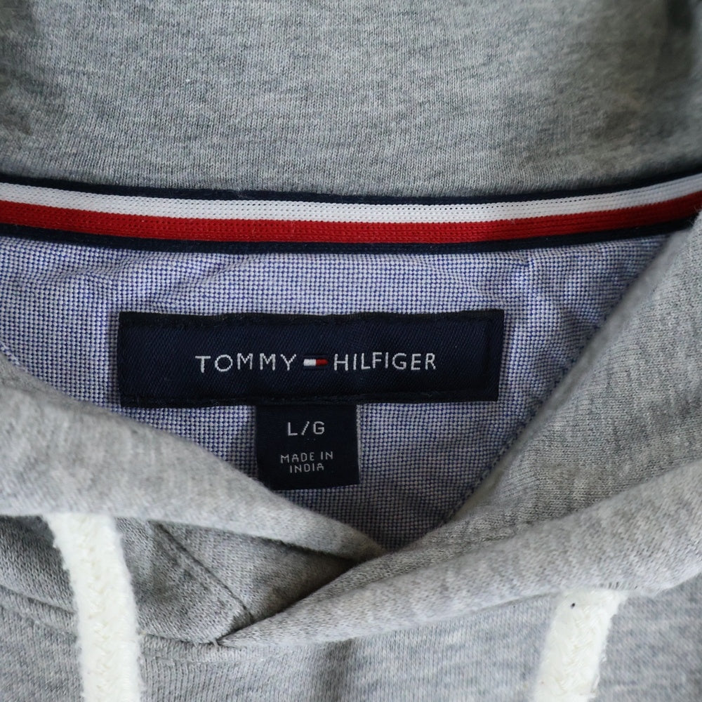 TOMMY HILFIGER(トミーヒルフィガー) フロントロゴ刺繍 プルオーバーパーカー グレー