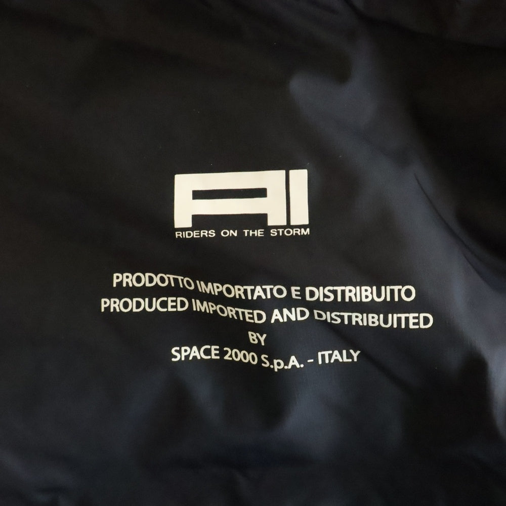 NO BRAND(ノーブランド) AI-RIDERS ON THE STORM（アイライダース オンザストーム）ゴーグル付き フーデッドフルジップダウンベスト ブルー