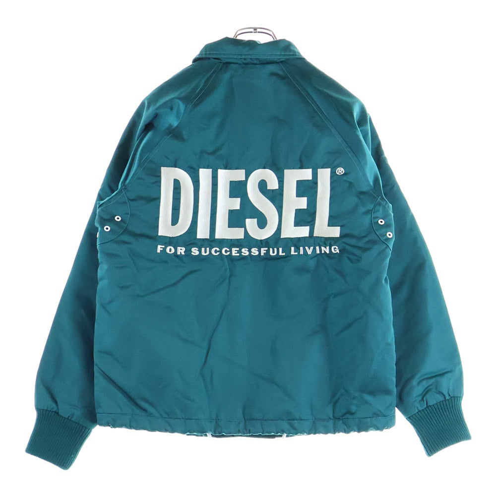 DIESEL(ディーゼル) バックロゴ刺繍 フロントボタン 中綿 コーチジャケット グリーン CN000053