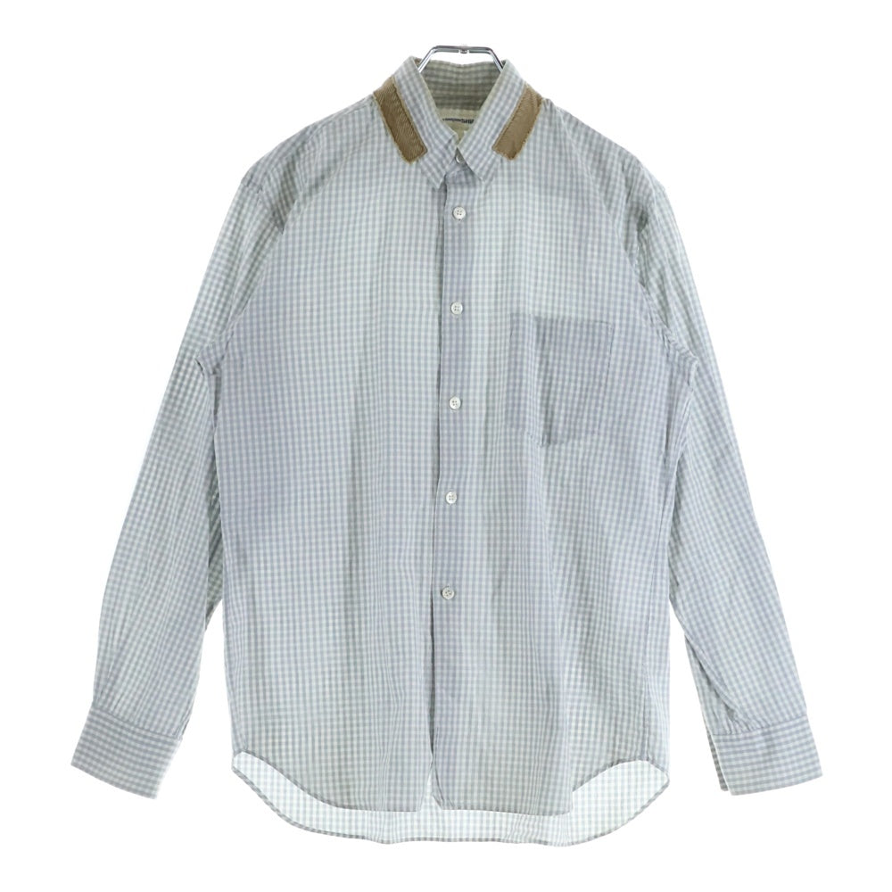 COMME des GARCONS SHIRT(コムデギャルソンシャツ) フロントポケット ギンガムチェック 長袖シャツ ホワイト/ブルー