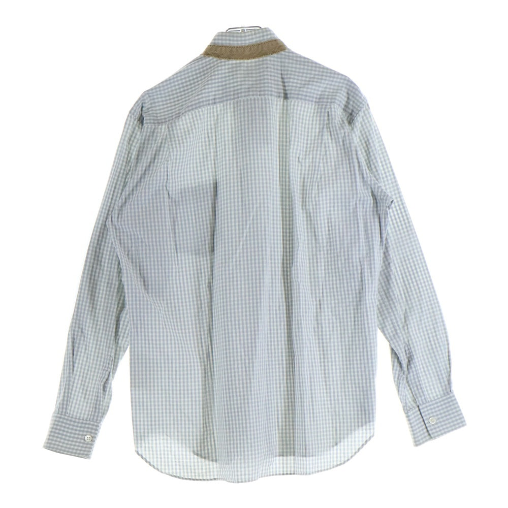 COMME des GARCONS SHIRT(コムデギャルソンシャツ) フロントポケット ギンガムチェック 長袖シャツ ホワイト/ブルー