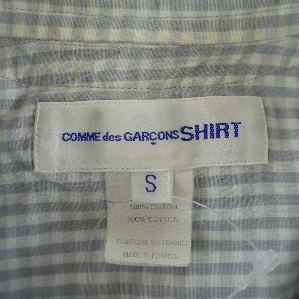COMME des GARCONS SHIRT(コムデギャルソンシャツ) フロントポケット ギンガムチェック 長袖シャツ ホワイト/ブルー