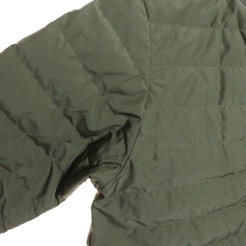 THE NORTH FACE(ザノースフェイス) フロントロゴ ジップアップ ノーカラー キルティング ライトダウンジャケット カーキ NDW92005Z