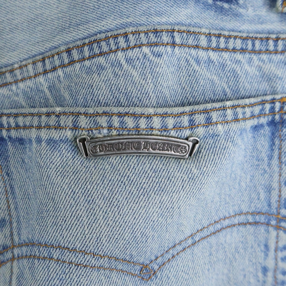 CHROME HEARTS(クロムハーツ) ×GALLERY DEPT. クロスパッチ付き ウォッシュドデニムパンツ インディゴ