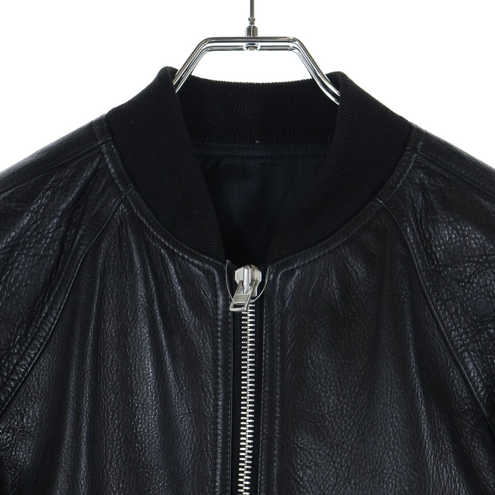 Rick Owens(リックオウエンス) 16SS ジップアップ レザーボンバージャケット ブラック RU16S3775-LCW