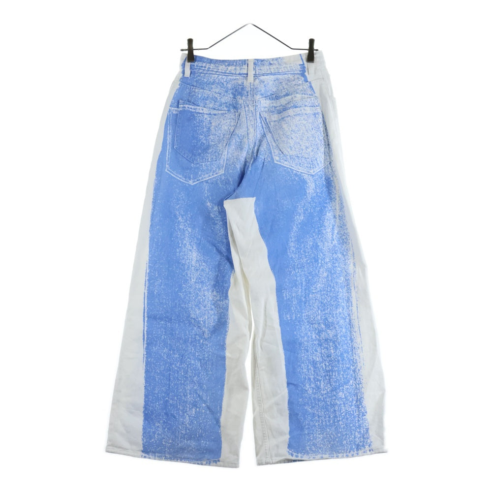 MM6 Maison Margiela(エムエムシックスメゾンマルジェラ) 22AW 5Pocket Pants トロンプイユワイドデニムパンツ レディース ホワイト S52LA0178