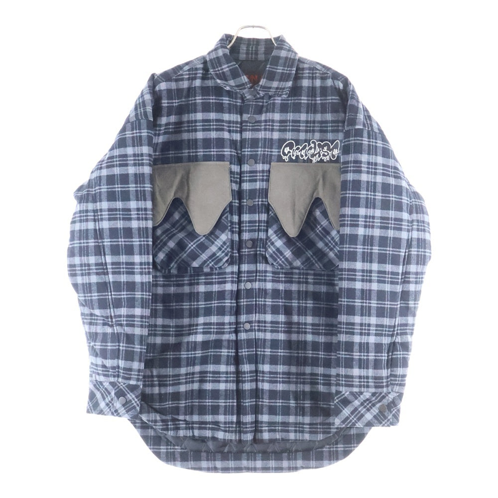 cvtvlist(カタリスト) 23AW Drip Check Shirt ドリップチェックシャツ 中綿 コットン ジャケット ブラック 2201110202