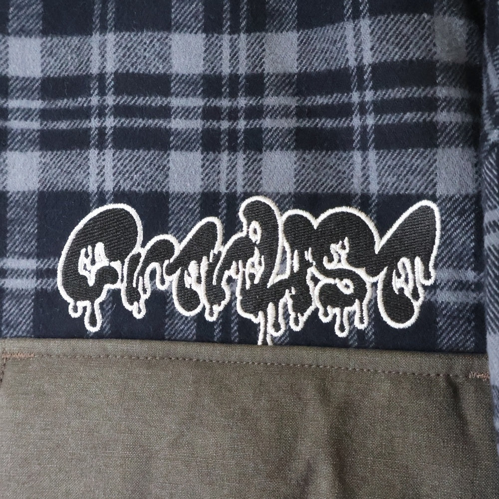 cvtvlist(カタリスト) 23AW Drip Check Shirt ドリップチェックシャツ 中綿 コットン ジャケット ブラック 2201110202