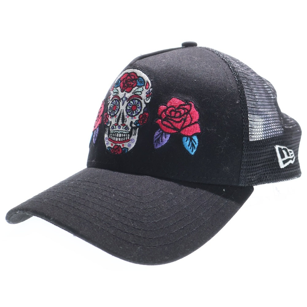 NEW ERA(ニューエラ) スカル刺繍 ベースボールキャップ ブラック