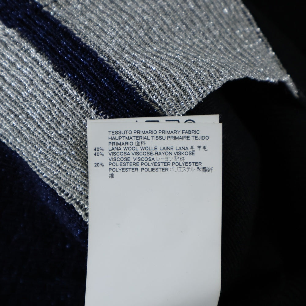 DSQUARED2(ディースクエアード) V-neck glitter knit Vest Vネック グリッター プルオーバーニットベスト ネイビー/ホワイト/ブラック S74HA0729 S15911