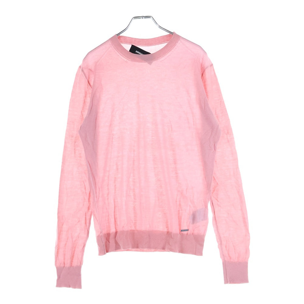 DSQUARED2(ディースクエアード) クルーネック ウールニットセーター ピンク S71HA0794 S15991