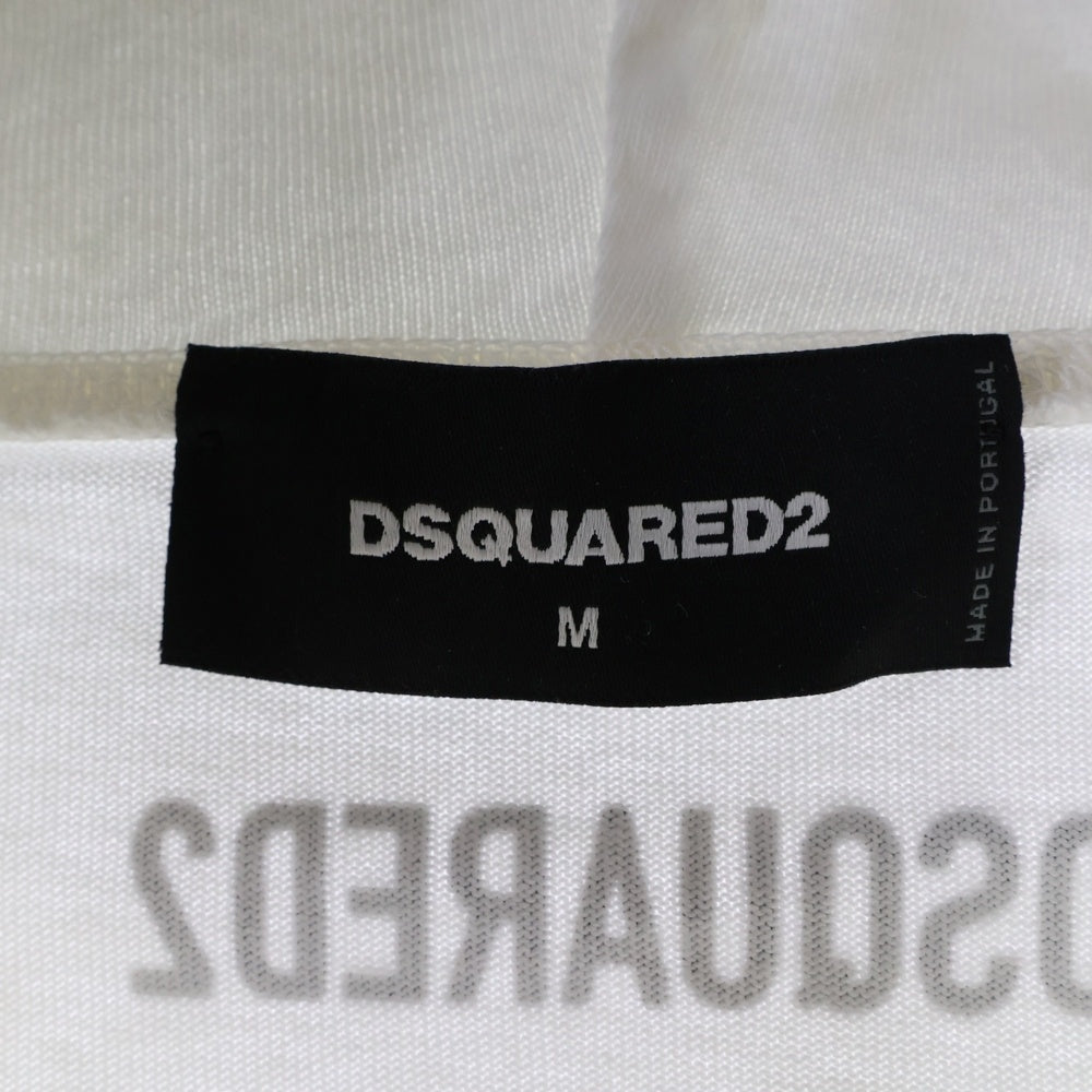 DSQUARED2(ディースクエアード) フロントプリント プルオーバーフーディー パーカー ホワイト S74GU0495 S23851