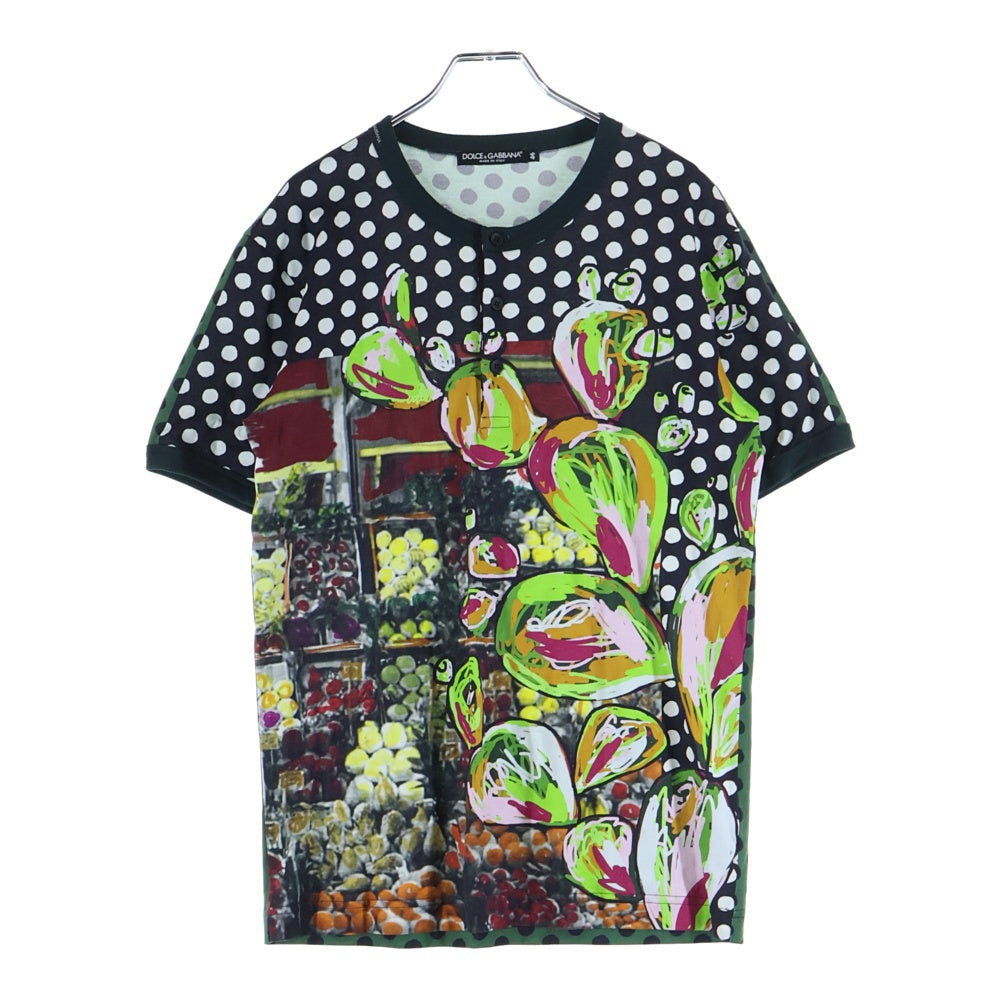 DOLCE & GABBANA(ドルチェアンドガッバーナ) ポルカドット 総柄デザイン クルーネック半袖Tシャツカットソー マルチカラー G8EL2T/G7AXW-A