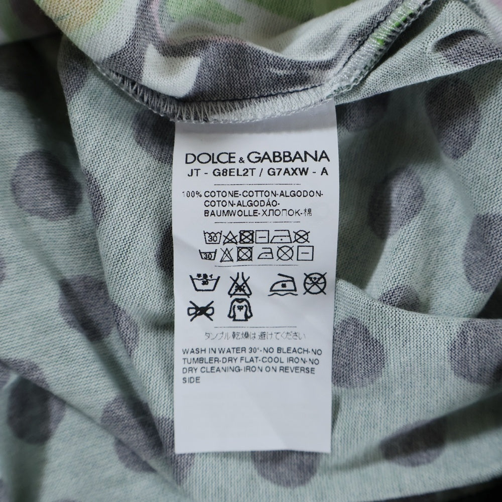DOLCE & GABBANA(ドルチェアンドガッバーナ) ポルカドット 総柄デザイン クルーネック半袖Tシャツカットソー マルチカラー G8EL2T/G7AXW-A