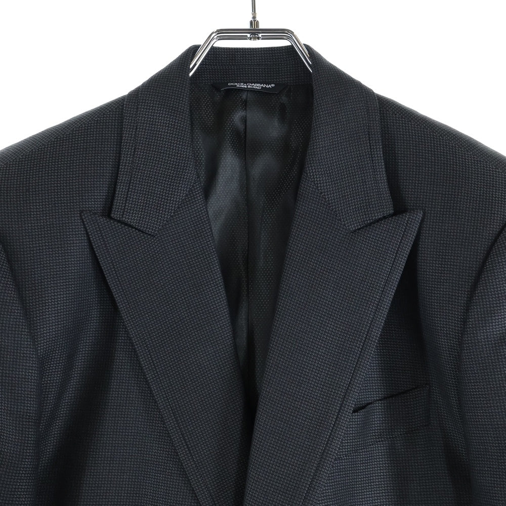 DOLCE & GABBANA(ドルチェアンドガッバーナ) シルク混 2B ウールテーラードジャケット イタリア製 グレー G2FH5T