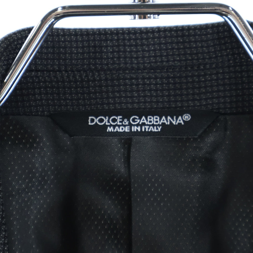 DOLCE & GABBANA(ドルチェアンドガッバーナ) シルク混 2B ウールテーラードジャケット イタリア製 グレー G2FH5T