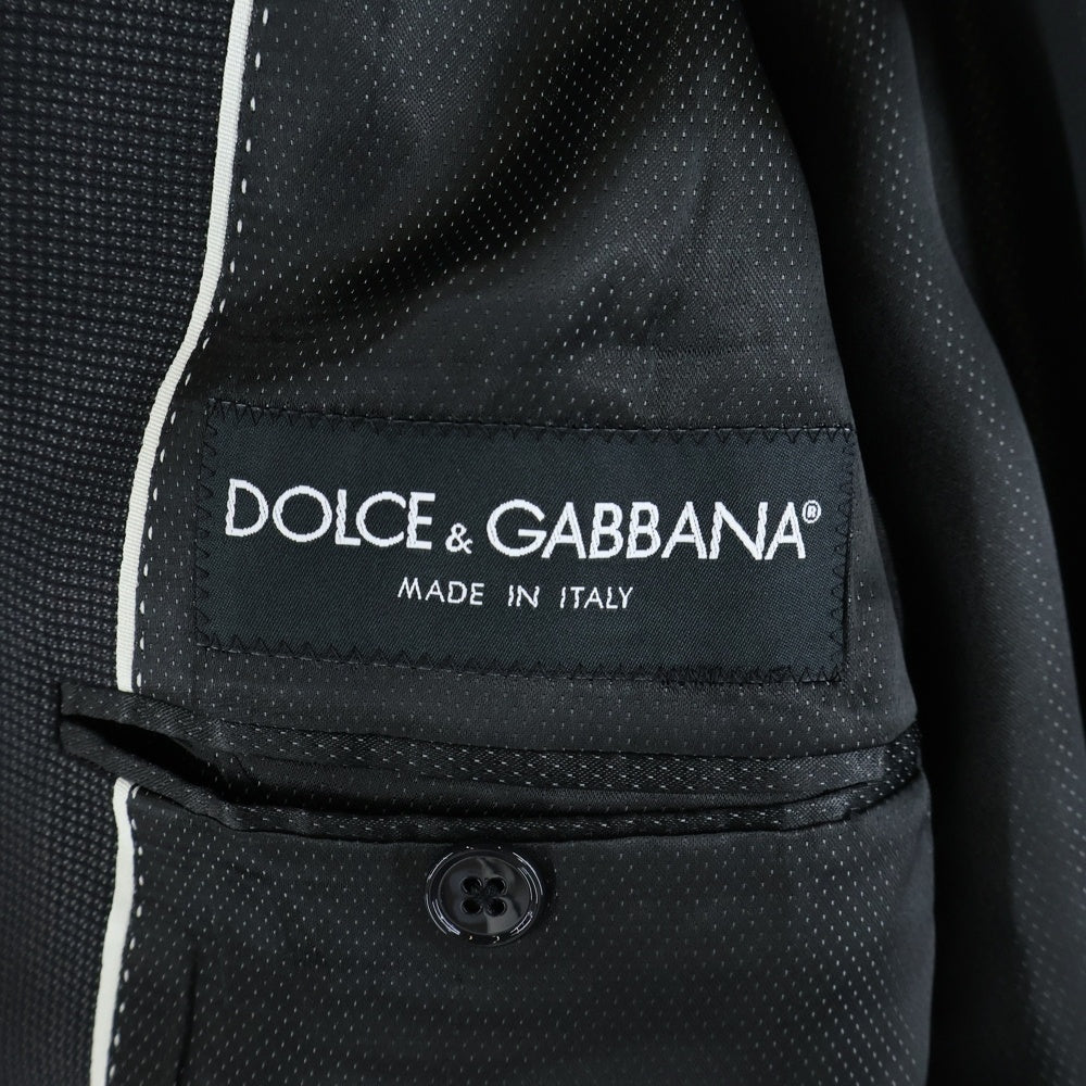 DOLCE & GABBANA(ドルチェアンドガッバーナ) シルク混 2B ウールテーラードジャケット イタリア製 グレー G2FH5T