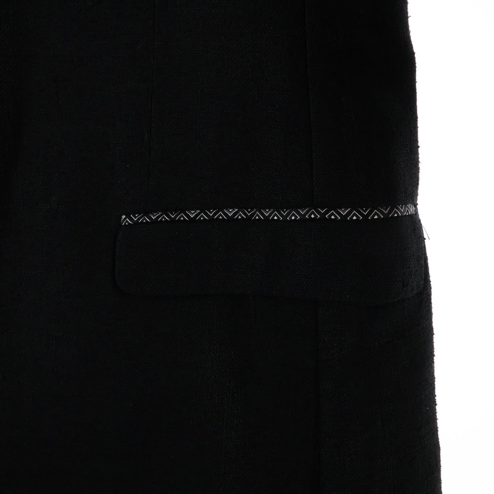 DOLCE & GABBANA(ドルチェアンドガッバーナ) ラペルデザイン 1B シルク テーラードジャケット イタリア製 ブラック G2794T
