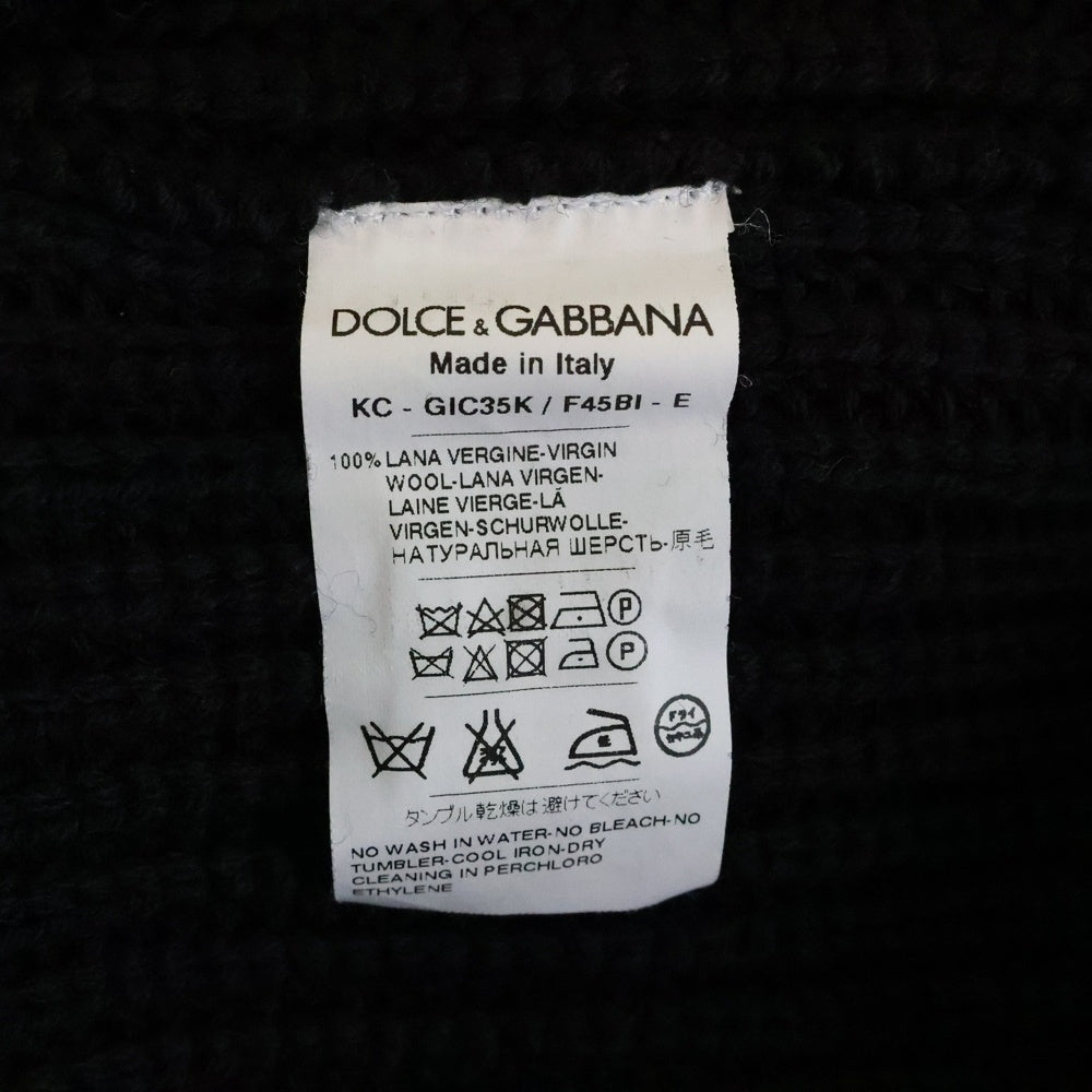 DOLCE & GABBANA(ドルチェアンドガッバーナ) ハイネック ローゲージ ウールニット カーディガン ブラック GIC35K/F45BI