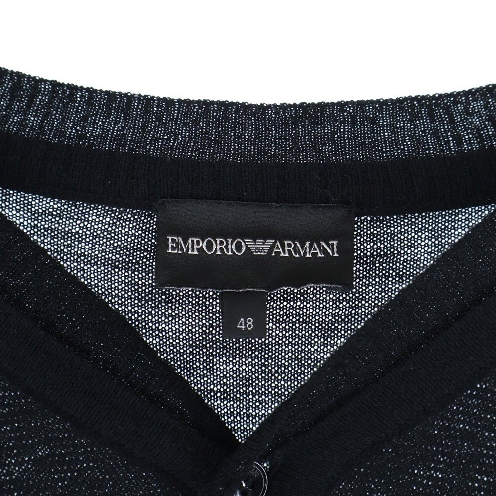 EMPORIO ARMANI(エンポリオアルマーニ) ヘンリーネック カシミヤ混 長袖ニットシャツ ブラック