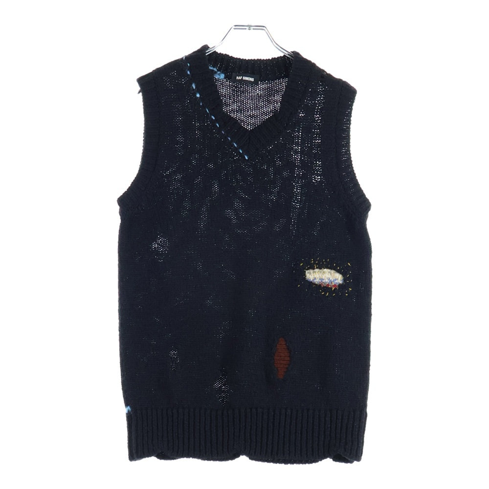 RAF SIMONS(ラフシモンズ) 15AW デストロイニットベスト ブラック