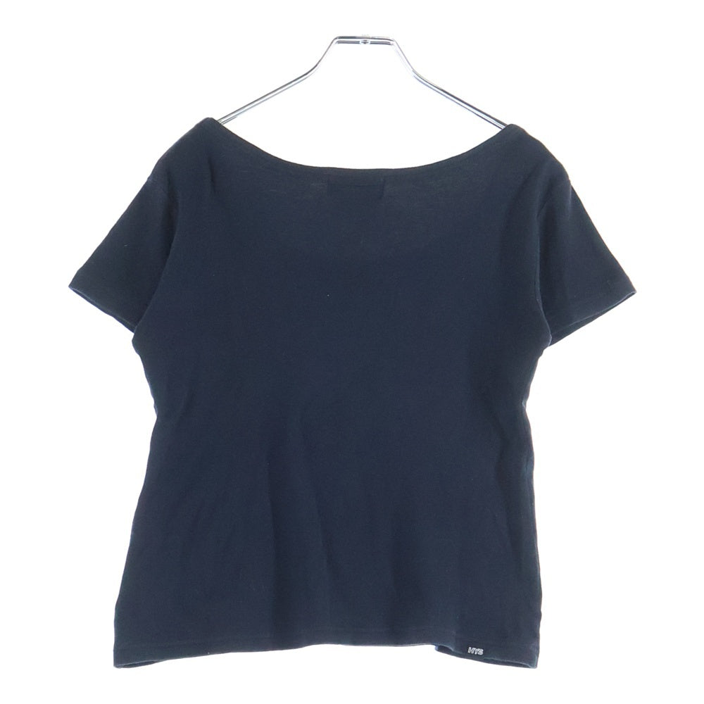 HYSTERIC GLAMOUR(ヒステリックグラマー) フロントLOVEプリント Uネック半袖Tシャツカットソー レディース ブラック 0124CT06