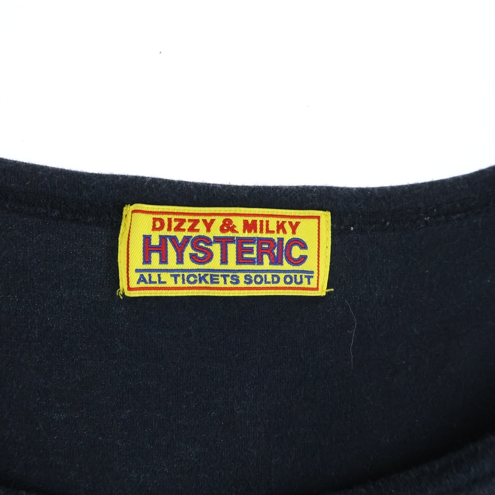 HYSTERIC GLAMOUR(ヒステリックグラマー) フロントLOVEプリント Uネック半袖Tシャツカットソー レディース ブラック 0124CT06