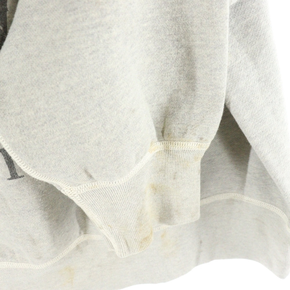 SAINT MICHAEL(セントマイケル) 24AW POPPY ヴィンテージ加工 クルーネック長袖スウェットトレーナー グレー SM-YS1-0000-032
