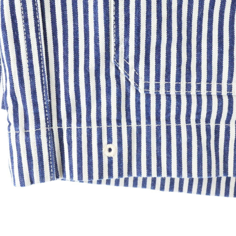 Buzz Rickson's(バズリクソンズ) フロントボタン ショールカラー ヒッコリー カバーオール コットンジャケット ホワイト 14575