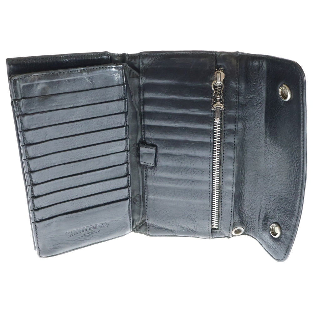 CHROME HEARTS(クロムハーツ) WAVE ウェーブ レザーウォレット 財布 ブラックBCA374