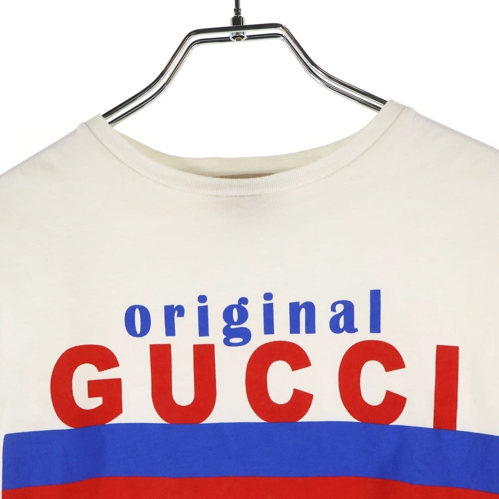 GUCCI(グッチ) フロントプリント クルーネック半袖Tシャツカットソー キッズ ホワイト 561651 XJC7M