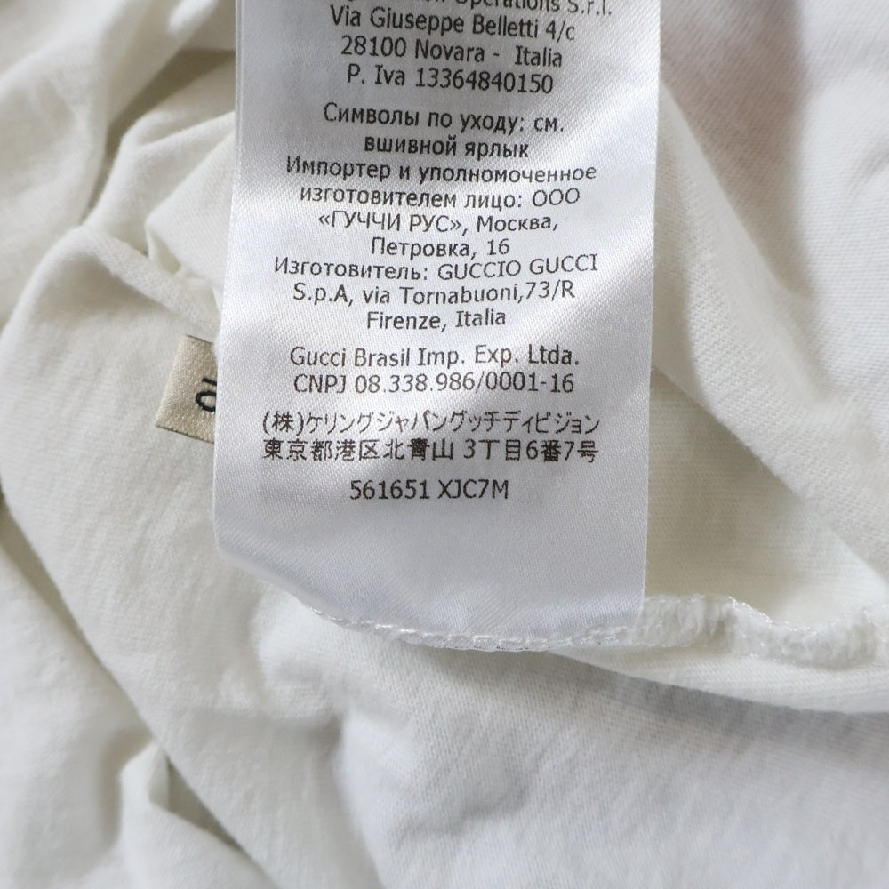 GUCCI(グッチ) フロントプリント クルーネック半袖Tシャツカットソー キッズ ホワイト 561651 XJC7M