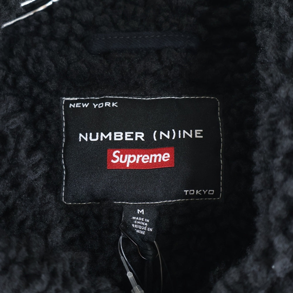 SUPREME(シュプリーム) 25AW ×NUMBER (N)INE Faux Shearling Hooded Coat ナンバーナイン フェイク シアリング フーデッド コート ブラック
