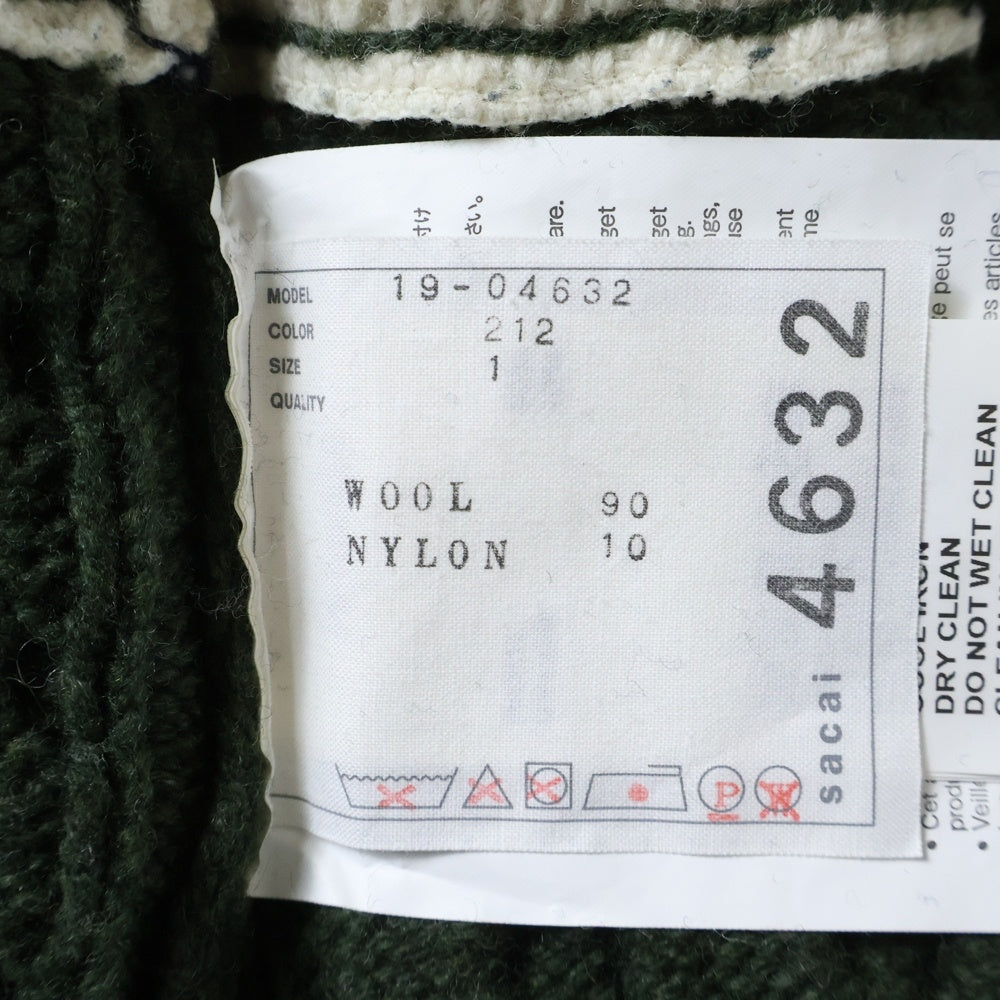 Sacai(サカイ) 19AW アシンメトリー プルオーバー ニットセーター ネイビー レディース 19-04632