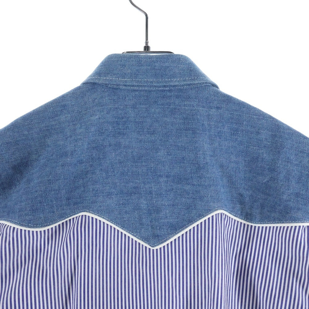 Sacai(サカイ) 16SS ドッキング デニム ウェスタン長袖シャツ ブルー レディース 16-02423
