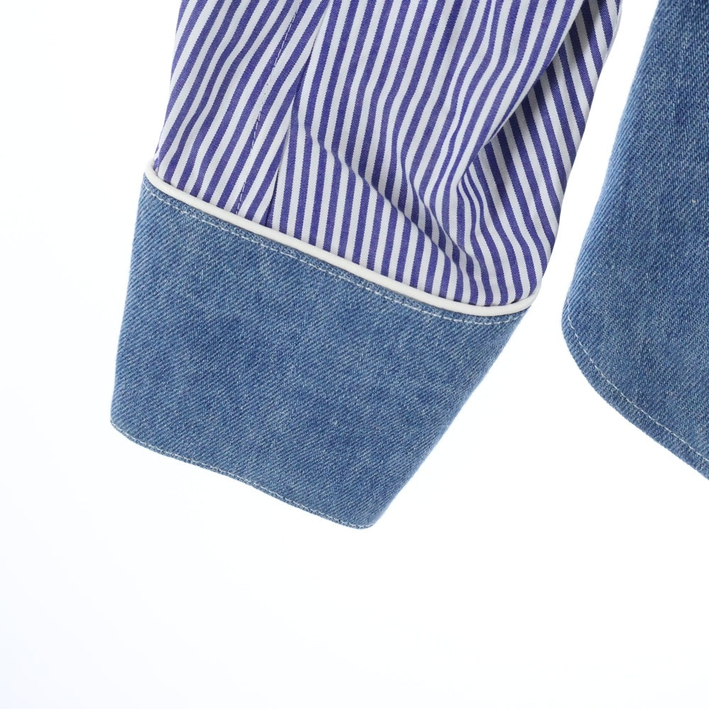 Sacai(サカイ) 16SS ドッキング デニム ウェスタン長袖シャツ ブルー レディース 16-02423