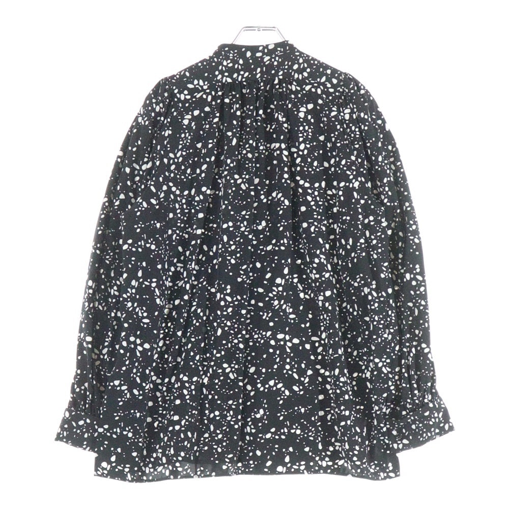 HYKE ハイク 23SS PEBBLE PRINTED BLOUSE ぺブル プリンテッド ブラウス 長袖シャツ ブラック レディース 231-15185-008 HYKE(ハイク) 23SS PEBBLE PRINTED BLOUSE ぺブル プリンテッド