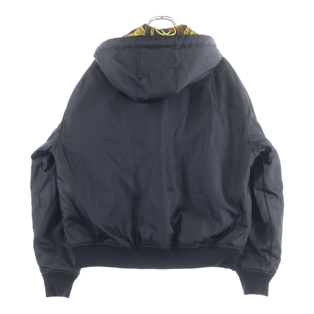 MOSCHINO(モスキーノ) 総柄ベア フロントベアワッペン ジップアップ リバーシブル ボンバージャケット ブラック/イエロー 212Z J06345250