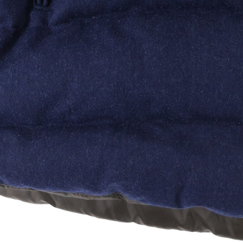 MONCLER(モンクレール) 16AW ファスナーロゴ ウール ジップアップ フーデッド ダウンベスト ネイビー B20914339680 54272