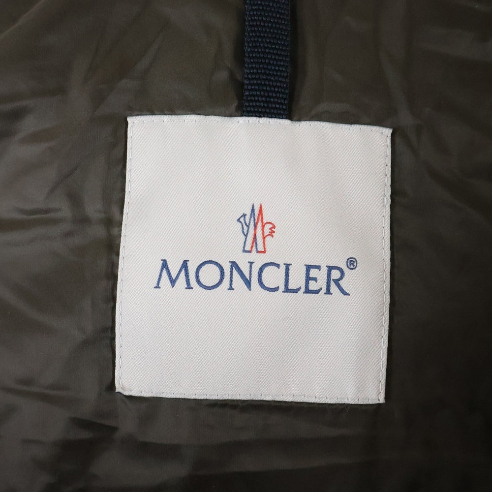 MONCLER(モンクレール) 16AW ファスナーロゴ ウール ジップアップ フーデッド ダウンベスト ネイビー B20914339680 54272