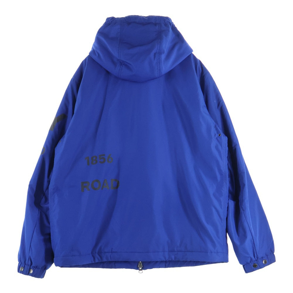 BURBERRY(バーバリー) 総柄 ロゴプリント ジップアップ フーデッド ナイロンジャケット ブルー 8058420