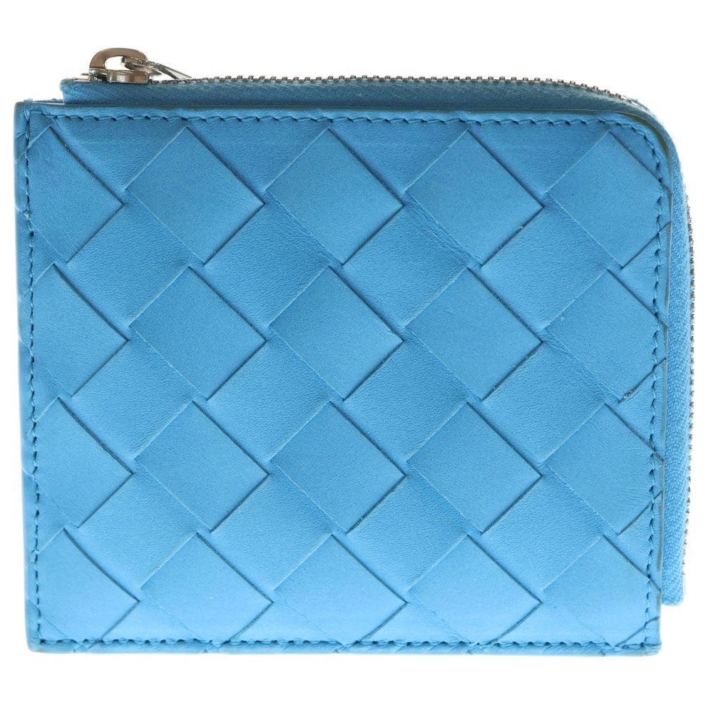 BOTTEGA VENETA(ボッテガヴェネタ) イントレチャート スクエア ジップアラウンドウォレット ブルー レディース